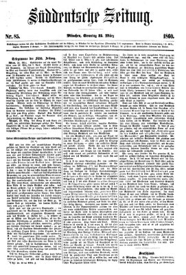 Süddeutsche Zeitung Sonntag 25. März 1860