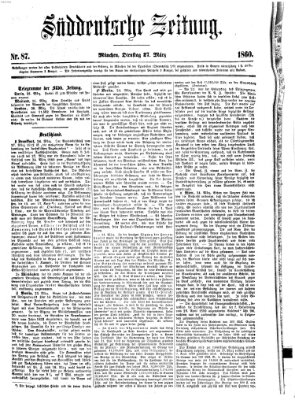 Süddeutsche Zeitung Dienstag 27. März 1860