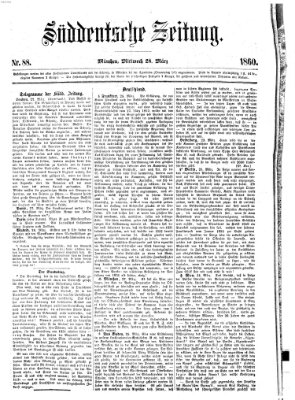 Süddeutsche Zeitung Mittwoch 28. März 1860