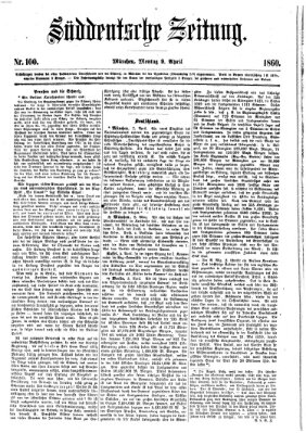 Süddeutsche Zeitung Montag 9. April 1860