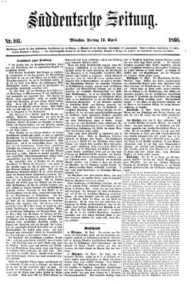 Süddeutsche Zeitung Freitag 13. April 1860