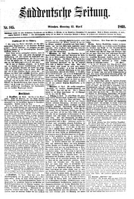 Süddeutsche Zeitung Sonntag 15. April 1860