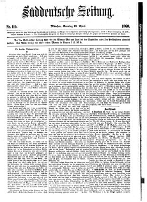 Süddeutsche Zeitung Sonntag 29. April 1860