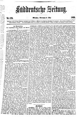 Süddeutsche Zeitung Mittwoch 9. Mai 1860