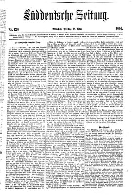 Süddeutsche Zeitung Freitag 18. Mai 1860