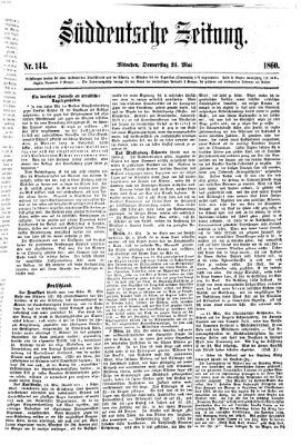 Süddeutsche Zeitung Donnerstag 24. Mai 1860