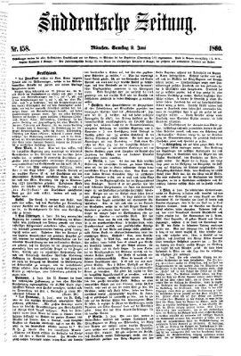 Süddeutsche Zeitung Samstag 9. Juni 1860