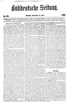 Süddeutsche Zeitung Donnerstag 14. Juni 1860