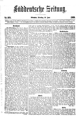 Süddeutsche Zeitung Dienstag 19. Juni 1860