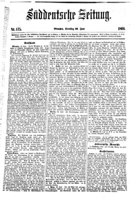 Süddeutsche Zeitung Dienstag 26. Juni 1860