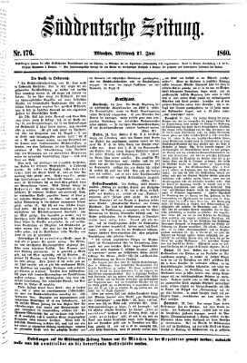 Süddeutsche Zeitung Mittwoch 27. Juni 1860