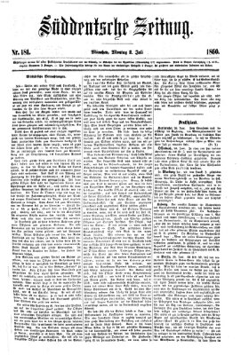 Süddeutsche Zeitung Montag 2. Juli 1860