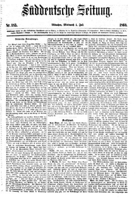 Süddeutsche Zeitung Mittwoch 4. Juli 1860