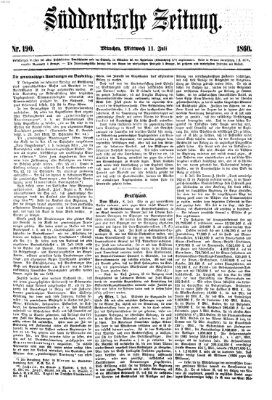 Süddeutsche Zeitung Mittwoch 11. Juli 1860