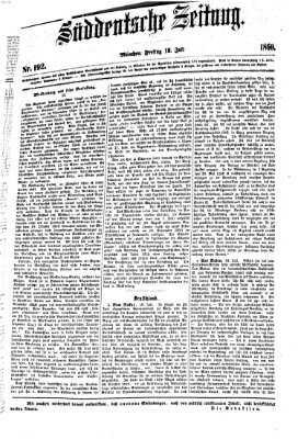 Süddeutsche Zeitung Freitag 13. Juli 1860