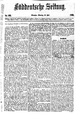 Süddeutsche Zeitung Montag 16. Juli 1860