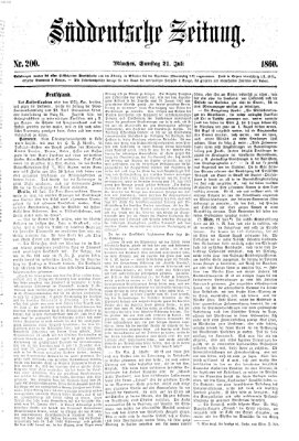 Süddeutsche Zeitung Samstag 21. Juli 1860