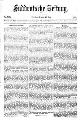 Süddeutsche Zeitung Sonntag 29. Juli 1860