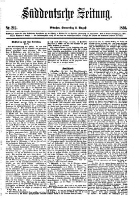 Süddeutsche Zeitung Donnerstag 2. August 1860