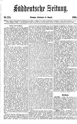 Süddeutsche Zeitung Mittwoch 15. August 1860