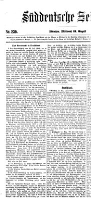 Süddeutsche Zeitung Mittwoch 29. August 1860