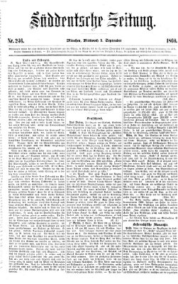 Süddeutsche Zeitung Mittwoch 5. September 1860