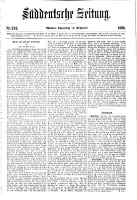 Süddeutsche Zeitung Donnerstag 13. September 1860