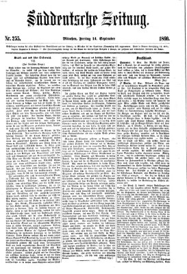 Süddeutsche Zeitung Freitag 14. September 1860