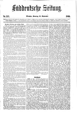 Süddeutsche Zeitung Sonntag 16. September 1860