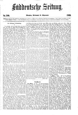 Süddeutsche Zeitung Mittwoch 19. September 1860