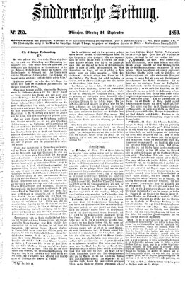 Süddeutsche Zeitung Montag 24. September 1860