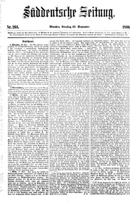 Süddeutsche Zeitung Dienstag 25. September 1860