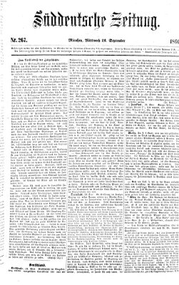 Süddeutsche Zeitung Mittwoch 26. September 1860