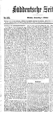 Süddeutsche Zeitung Donnerstag 4. Oktober 1860