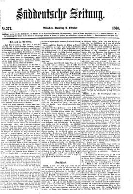 Süddeutsche Zeitung Samstag 6. Oktober 1860