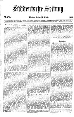 Süddeutsche Zeitung Freitag 12. Oktober 1860