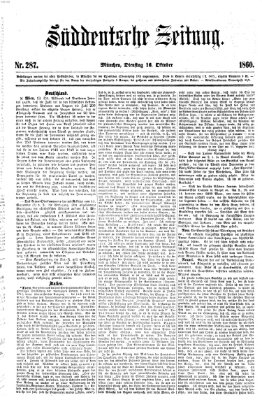 Süddeutsche Zeitung Dienstag 16. Oktober 1860