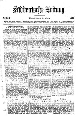 Süddeutsche Zeitung Freitag 19. Oktober 1860