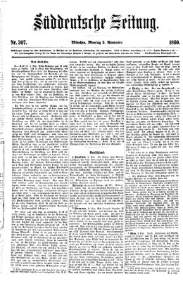 Süddeutsche Zeitung Montag 5. November 1860