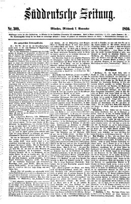 Süddeutsche Zeitung Mittwoch 7. November 1860