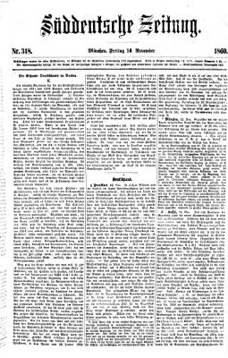 Süddeutsche Zeitung Freitag 16. November 1860