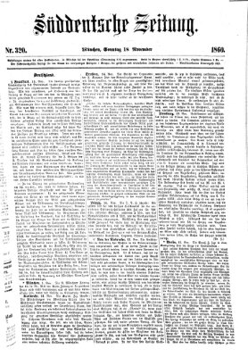 Süddeutsche Zeitung Sonntag 18. November 1860