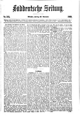 Süddeutsche Zeitung Freitag 23. November 1860