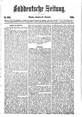 Süddeutsche Zeitung Samstag 24. November 1860