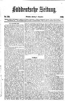 Süddeutsche Zeitung Freitag 7. Dezember 1860