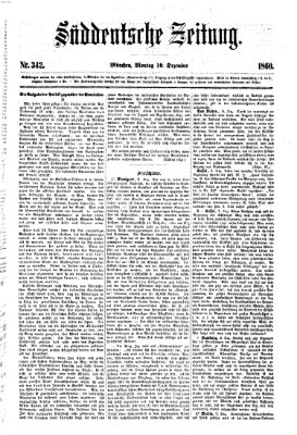 Süddeutsche Zeitung Montag 10. Dezember 1860