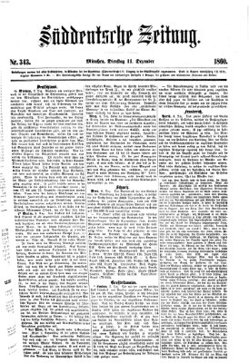 Süddeutsche Zeitung Dienstag 11. Dezember 1860