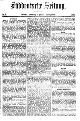 Süddeutsche Zeitung. Morgenblatt (Süddeutsche Zeitung) Donnerstag 3. Januar 1861