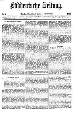 Süddeutsche Zeitung. Morgenblatt (Süddeutsche Zeitung) Donnerstag 3. Januar 1861