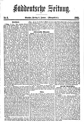 Süddeutsche Zeitung. Morgenblatt (Süddeutsche Zeitung) Freitag 4. Januar 1861